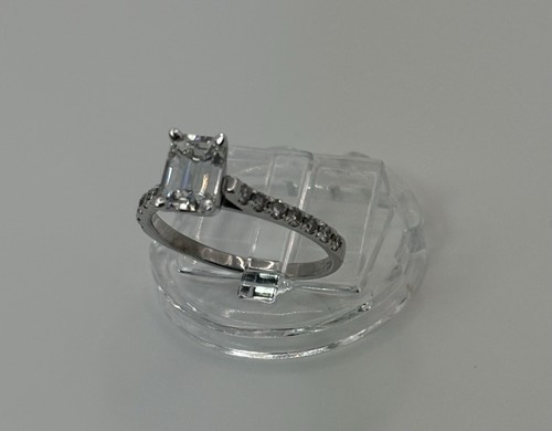14k white gold engagement ring - white,